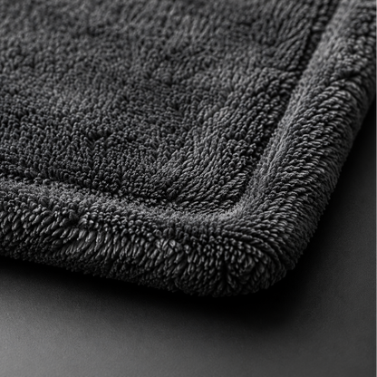 Close-up of a gray microfiber corner view 